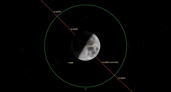 Nov30-2022 at 7 pm EST - A Second First Quarter Moon Passes Juno