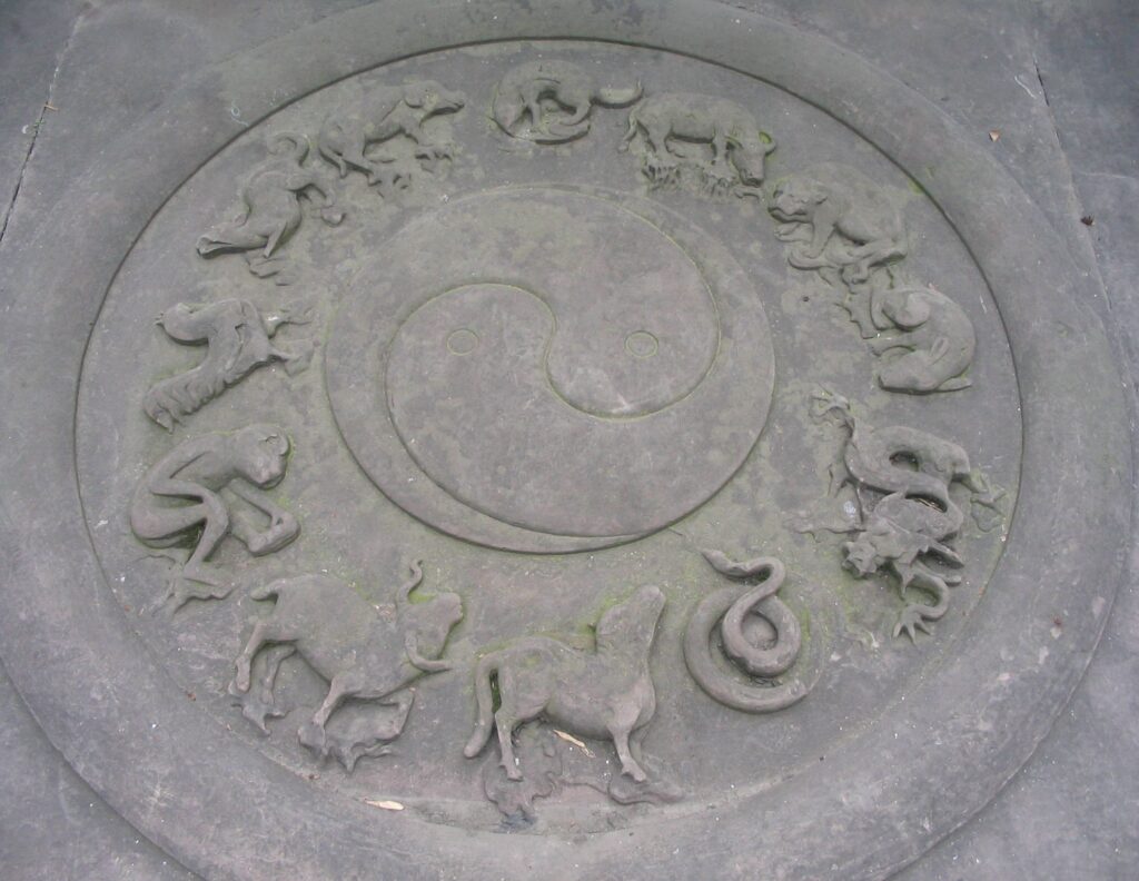 Daoist (Taoist) symbols carved in stone: yin-yang and animals of the Chinese zodiac. Qingyanggong temple, Chengdu, Sichuan, China (Felix Andrews/Wikipedia) | SkyNews